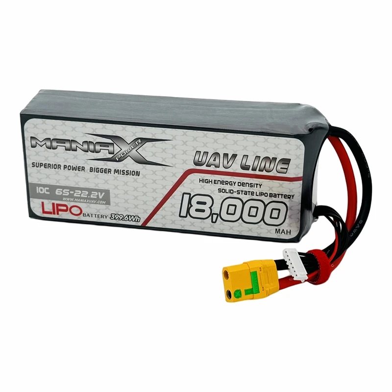 ManiaX Solid-State Lipo 6S-22,2V 18,000mA/soat 10C Dron va UAV batareyasi